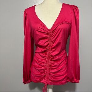 Marc New York cranberry ruched shirt NWT size M
